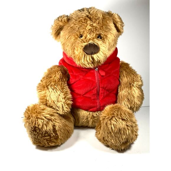 Gund Other - Gund Lord & Taylor Bear Wearing Red Zipper Vest Jacket Stuffed Animal Plush